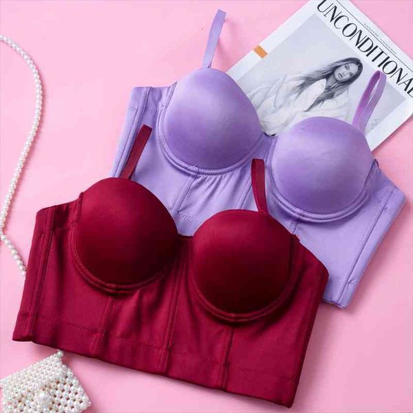 

candy color camisole women solid color half cup lingerie comfortable gather push up bra smooth underwear y909, White