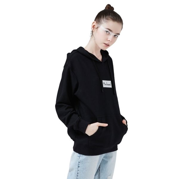 

toyouth hooded sweatshirt autumn winter letter printed hoodies women casual long sleeve pullover hoodie loose tracksuit female y200610, Black