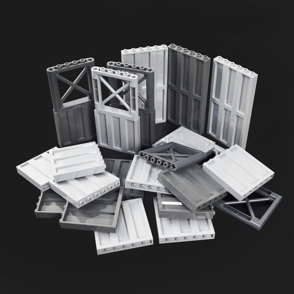 

military building block wall moc city house parts 23405 64448 view fence 1x6x5 girder toy accessories compatible all brands sqciqt pingtoy