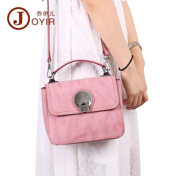 

joyir women shoulder bags spray wax handwork female bag vintage cowhide shoulder messenger bags genuine leather square handbags