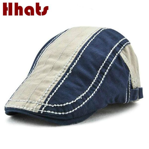 

cotton casual beret hats new summer sports patchwork beret cap for women men sports flat cap bones, Blue;gray