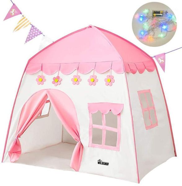 

tents and shelters wildsrof princess castle tent with lights kids play pink playhouse for indoor outdoor boys girls gift1