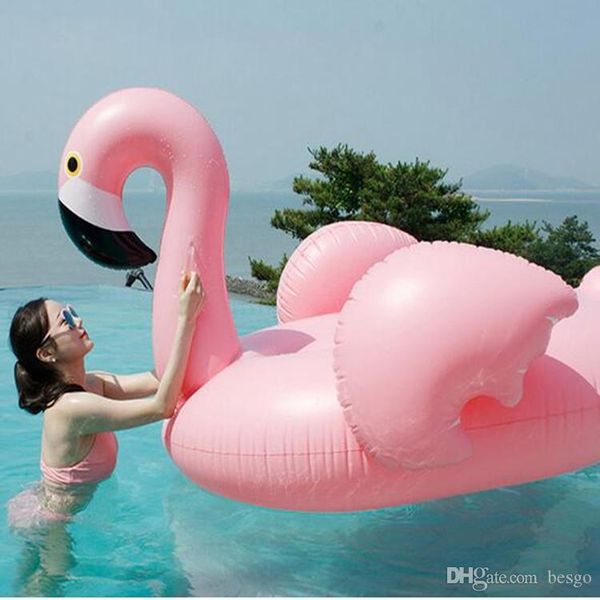 

wholesale thicken 142*137*96cm giant inflatable flamingo pool floats tube raft adults party pool swimming flamingo floats raft dh1069 t03