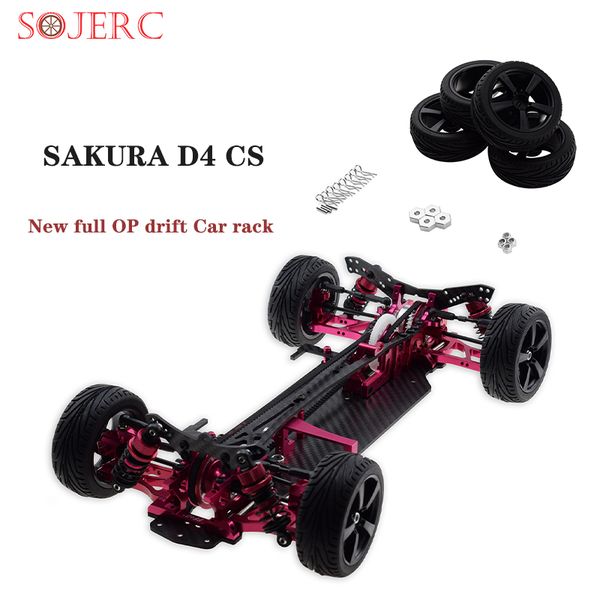 

1/10 alloy & carbon sakura d4 rwd drift racing car chassis frame body kit #kit-d4rwd drift racing car frame body kit rc car