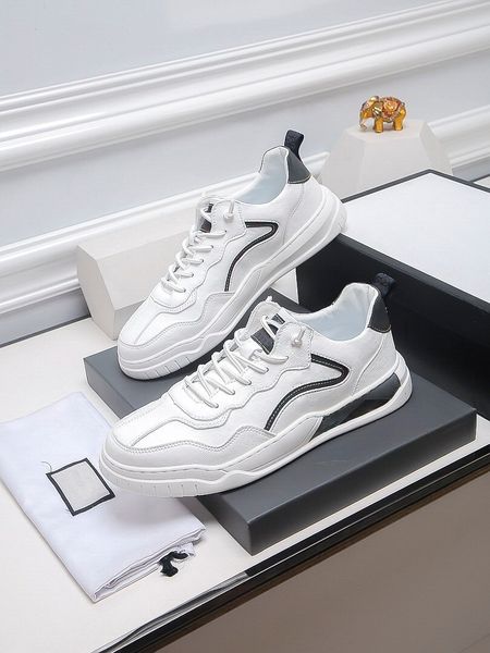 

b23 leather flat shoes men's casual shoes handmade leather fashion printed sneakers size 38-44, Black