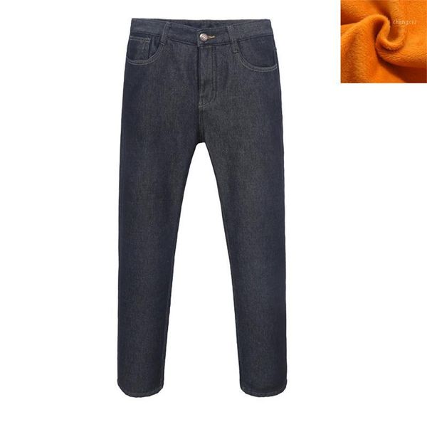 

2019 new men activities warm jeans gold fleece autumn winter jeans warm flocking soft men1, Blue