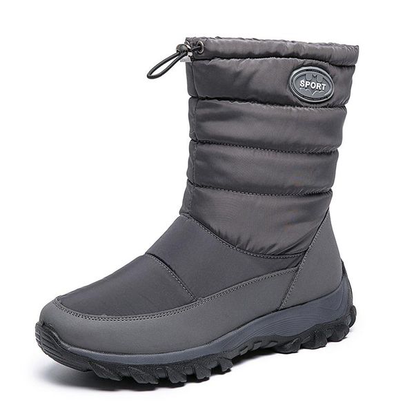 

women snow boots 2020 waterproof women boots warm plush ankle fashion flat platform outdoor casual winter shoes, Black