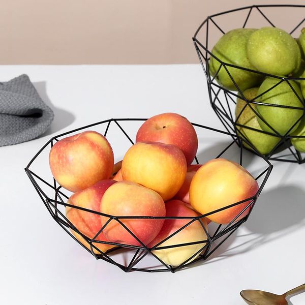 

storage bottles & jars creative iron fruit tray household modern nordic hollow drain basket simple living room snack