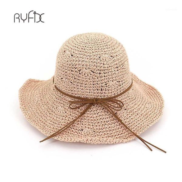 

wide brim hats female handmade crochet large foldable straw for women summer sun hat fashion beach women's ha1981, Blue;gray