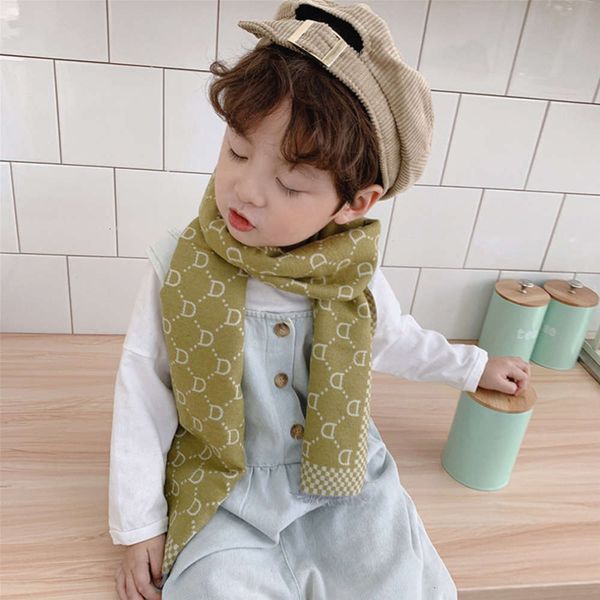 

children's and d autumn letter cashmere winter new baby's jacquard double side tassel long scarf wj8680 098s098sabiu, Red;brown