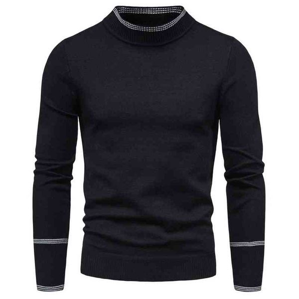 

men's medium and high neck sweater, warm cashmere sweater, tight fitting, classic wool fabric, White;black