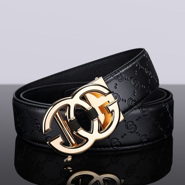 

williampolo real cowhide automatic buckle men's belt men, Black;brown