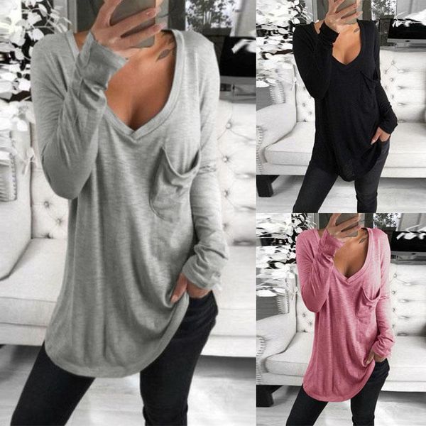 

zanzea 2020 autumn v neck long sleeve women blouse casual solid basic tee femininas blusas ladies shirts chemise femme1, White
