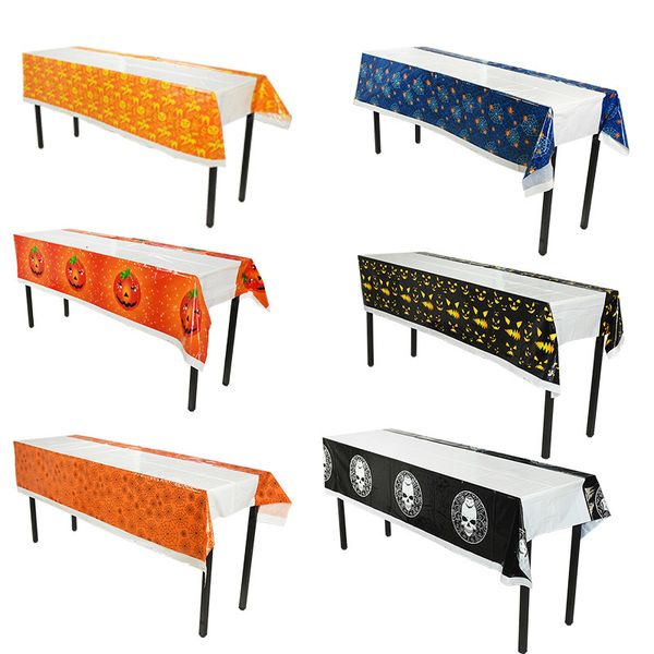 

1pc 110*180cm plastic disposable tablecloth halloween party cover rectangle desk cloth wipe covers home table decor
