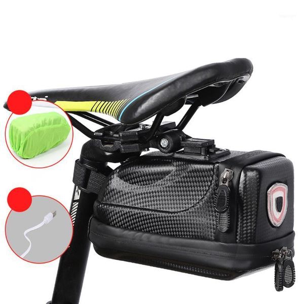 

mountain road bicycle tail bag kit waterproof with taillight quick release 4pcs1