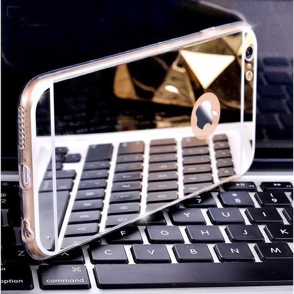 

горячие мягкие зеркальные чехлы tpu для iphone 4 4s 5 5s 5se 6 6s 8 plus x защита от задней защиты телефон sqckyi cass2010