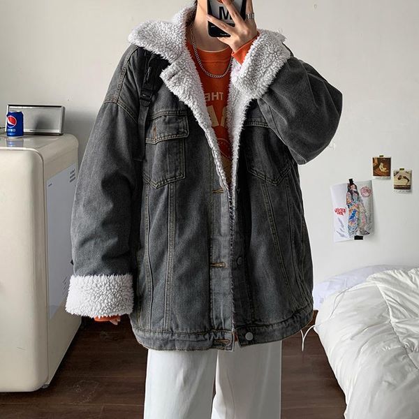 

women's jackets 2021 cashmere warm winter jacket women lapel coats female jeans denim for basic ladies bomber, Black;brown