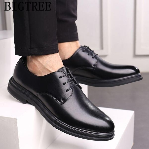 

elegant shoes men dress formal shoes men genuine leather coiffeur brown classic chaussure homme ayakkabi1, Black