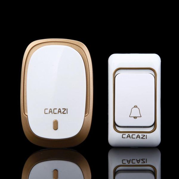 

cacazi wireless doorbell dc battery door bell control button 200m remote led light home cordless call bell 4 volume 36 chime