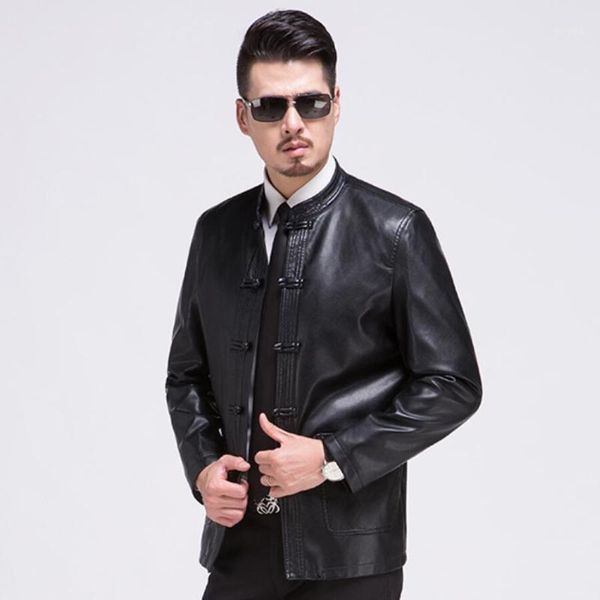 

leather jacket men design stand collar male casual motorcycle leather jacket mens fashion veste en cuir genuine jackets jaqueta1, Black