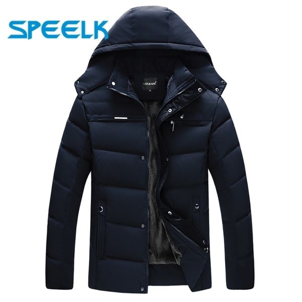 

brand new down coat men winter thick cotton jacket men's fashion cotton-padded jackets male autumn causal parkas outwear 201217, Black