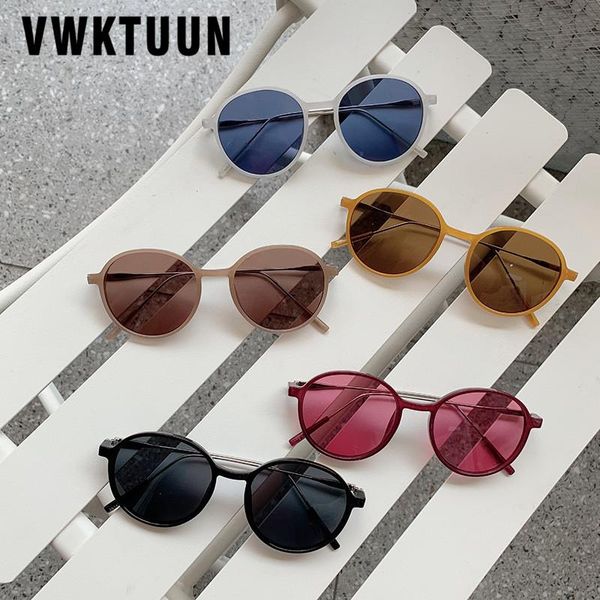 

sunglasses vwktuun vintage round women candy color metal frame sun glasses outdoor driver shades uv400 eyewear, White;black