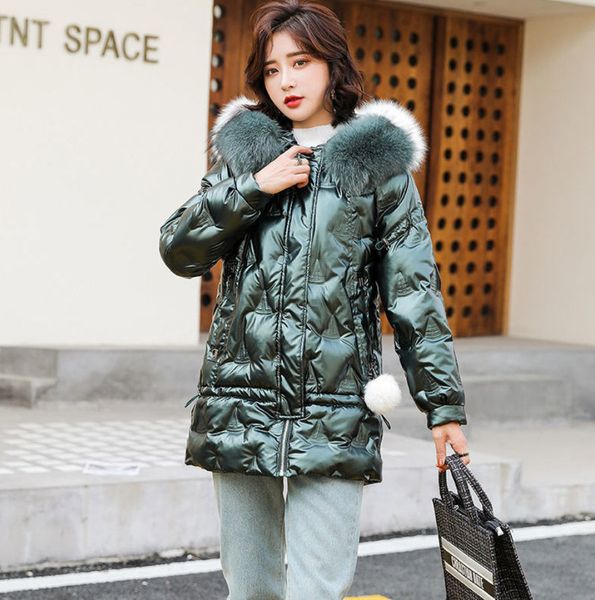 

cotton-quilted 2021 new down female mid-length cotton quilted jacket for fatty fat winter clothes qnj5, Black