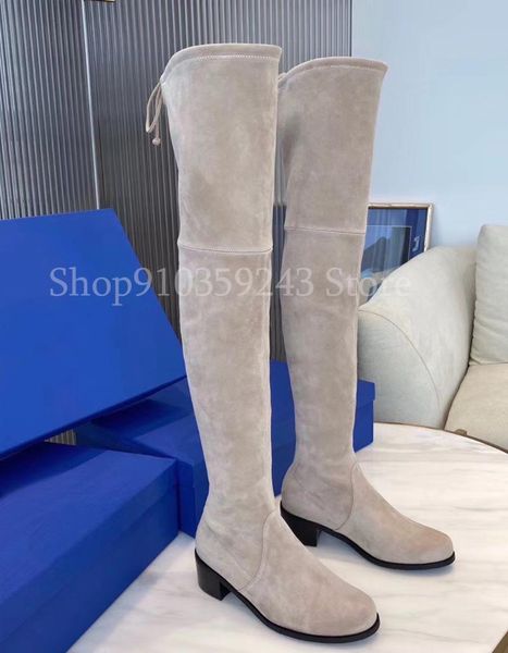 

boots 2021 women's leather high over the knee, Black