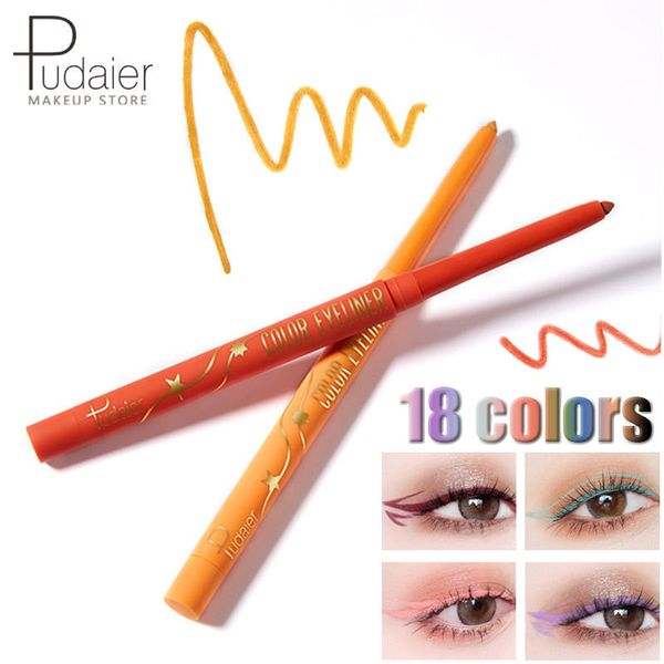 Pudaier 18-Farben-Eyeliner, wasserfester Eyeliner-Stift, Make-up für charmante, magische Augenstifte, langlebiges Kosmetik-Werkzeug