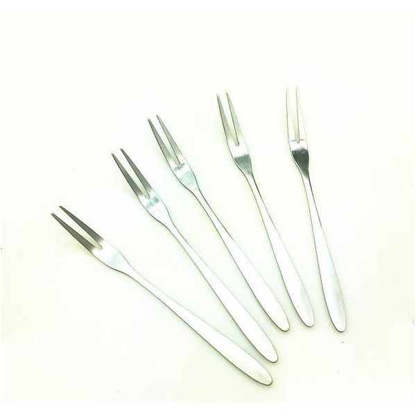 

stainless steel fruit fork dessert mooncake cake snack knife fork two-toothed fruit fork qylyai hxclothes