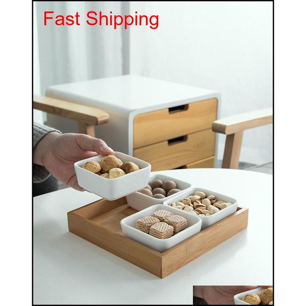 

ceramic sauce snacks dish divided dipping bowl tray connt storage platter bamboo wood box for kitchen spices v qyljfg ppshop01