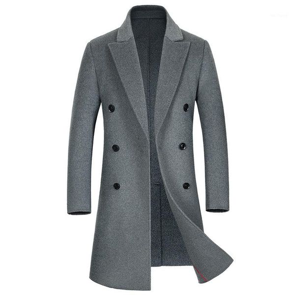 

2018 winter quality wool coat men's casual long wool coat men's solid color casual fashion jacket xd5451, Black