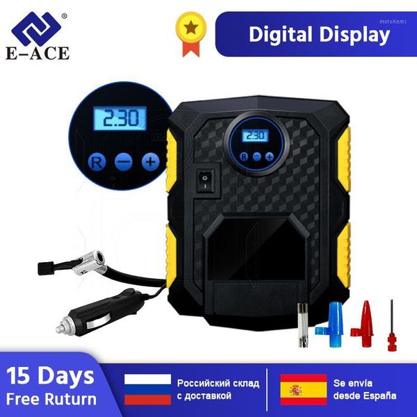 

e-ace car tyre inflator led digital display tire inflatable pump 12v auto air compressor fo cars wheel tires electric1