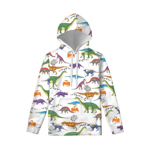 

sweater children's hooded floral cute dinosaur lion print pullover hgfm, Black
