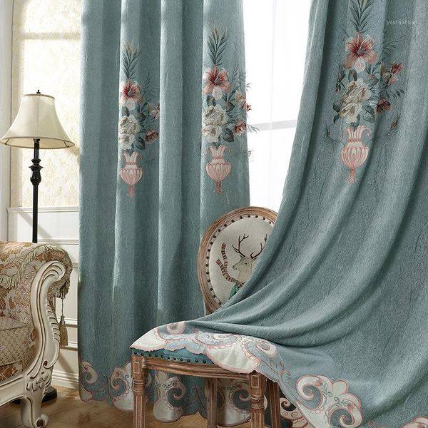 

curtain & drapes chinese for living dining room bedroom chenille embroidered curtains valacen finished product customization1
