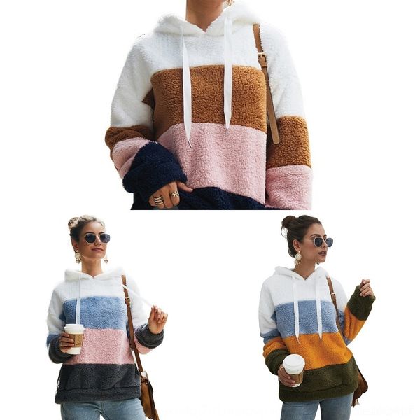 

pwg3p горячей sweatersale 2020 осень свитер шить плюшевых капюшоном женщин в горячей sweatersale женщин и top зима 2020 осень и зима стежок, Black