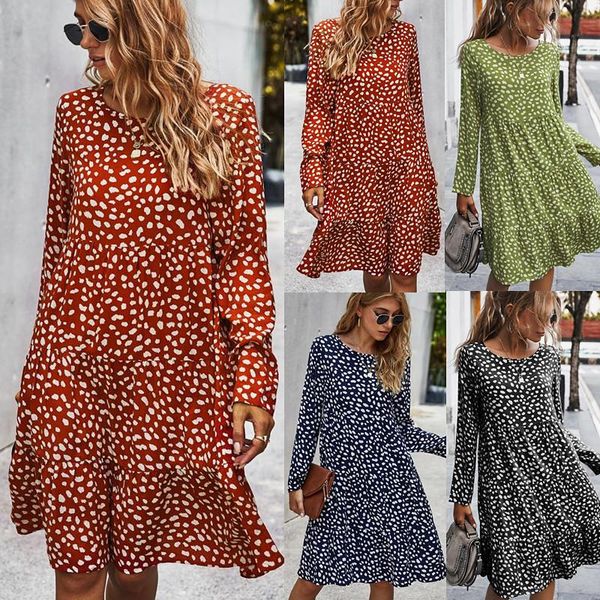 

women casual autumn dress lady korean style vintage floral printed chiffon shirt dress long sleeve bow midi autumn vestid, Black;gray