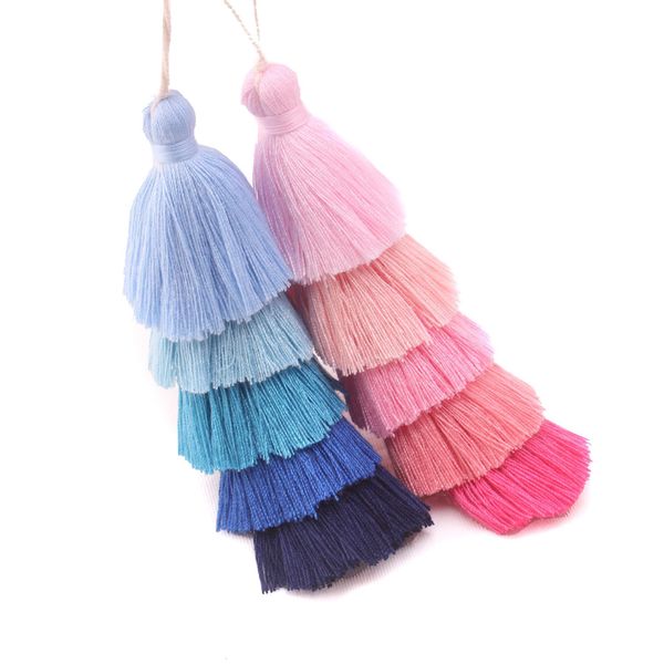 

6pcs lot five layer tassels silk fringe bangs flower tassel trim decorative tassels for curtains home decoration accessories h jlloxk
