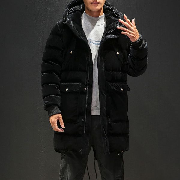 

2021 New Style Winter Coat Thicken Coats with Hood Keep Warm Cotton Quilted Jacket Thin Men's Size M-xxxl F5CN, Black