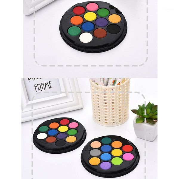 

gift sets 36/48 colors solid watercolor paints with painting brush for children kid diy art drawing tools set1