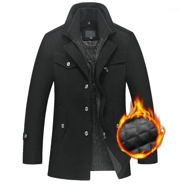

men's jackets mens winter jacket men wool coat slim fit fashion thick cotton warm outerwear coats man pea plus size 5xl jaqueta1, Black;brown