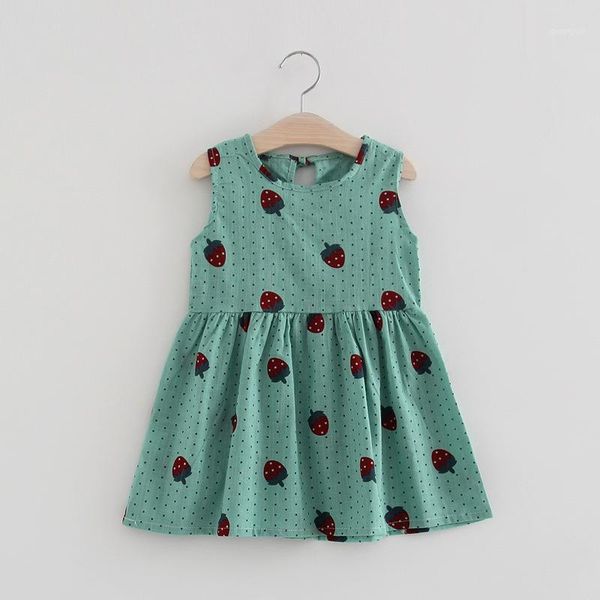 

summer girls' flower print baby kids dress toddler cotton vest floral party dress children princess clothing cute casual dresses1, Red;yellow