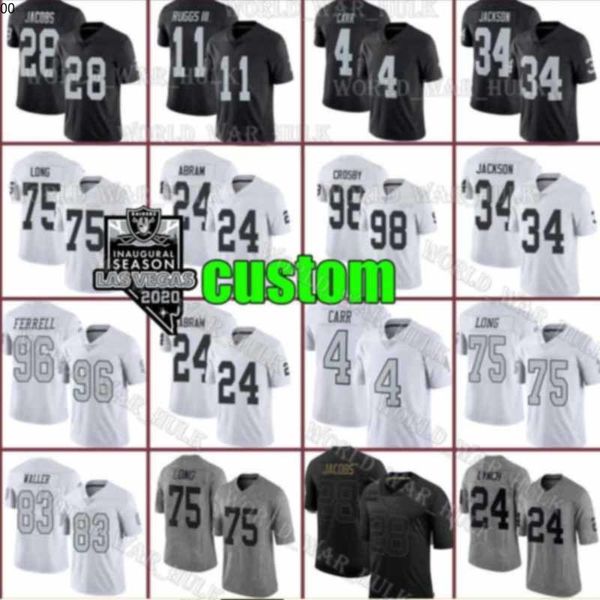 

24 charles woodson jersey 13 hunter renfrow custom las vegas raiders 8 marcus mariota marcus allen maxx crosby richie incognito, Black;red