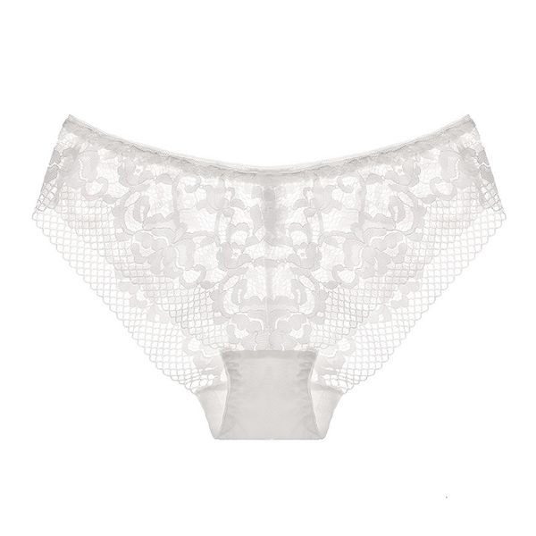 

hollow lace women's briefs mid waist breathable simple underwear pure cotton 8583k, Black;pink
