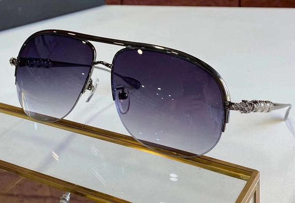 

vintage pilot sunglasses silver frame grey shaded rehab sunglasses sonnenbrille occhiali da sole men design sunglasses shades with box, White;black