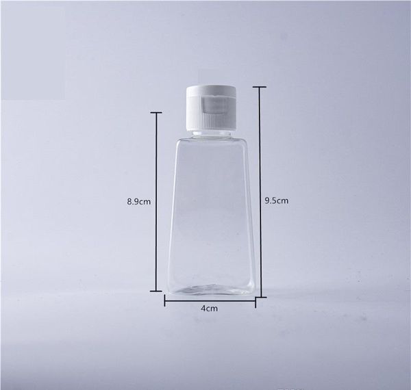 

60ml empty hand sanitizer pet plastic bottle with cap trapezoid shape bottle for makeup fluid d jllvhk lucky2005