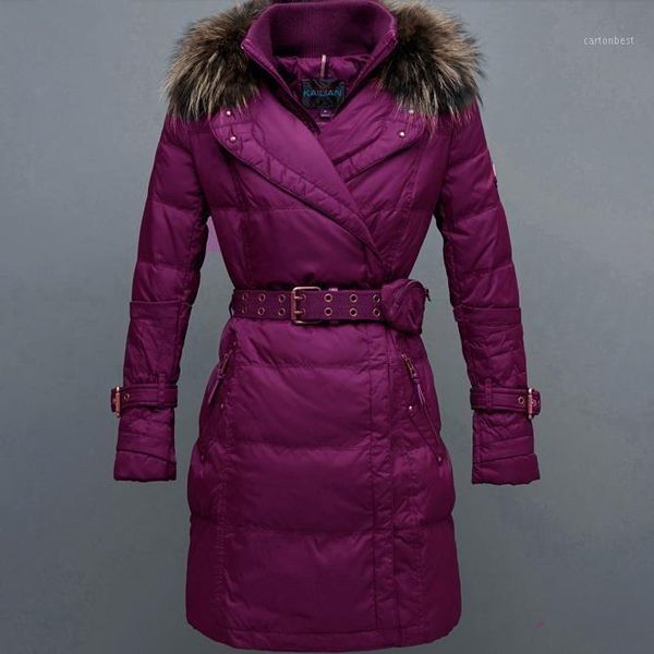 

women's down & parkas 2021 fashion thickening large fur collar coat women medium-long winter arrival coats and jackets plus size1, Black