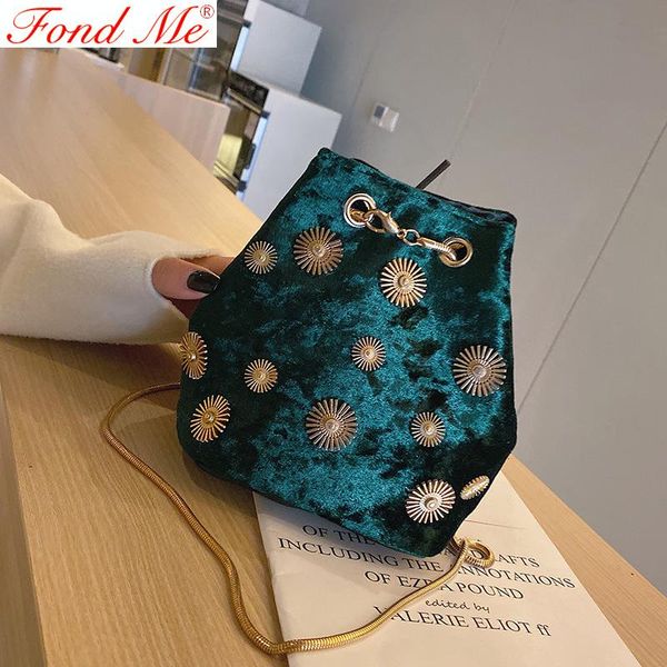 

new fashion pleuche bucket cross-body chain bag