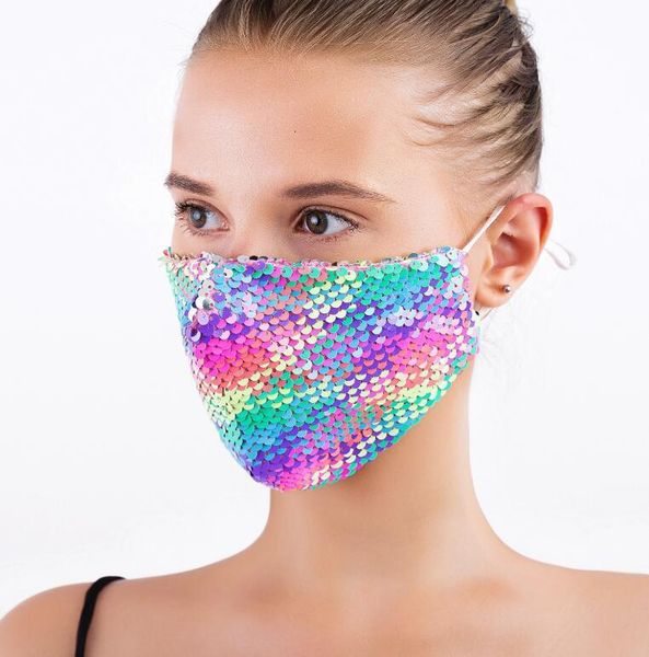 

protective factory designer face fashion bling sequin dustproof washable windproof reusable elastic earloop mouth mask 1 pe43u