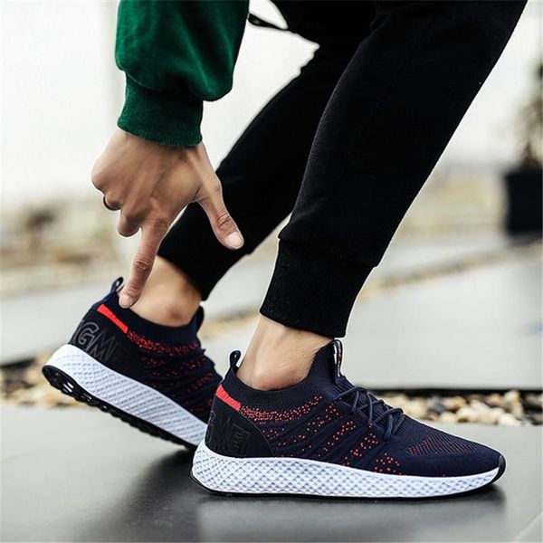 

2020 spring and autumn new flying woven men's shoes tide men's shoes sneakers breathable mesh student casual lazy, Black